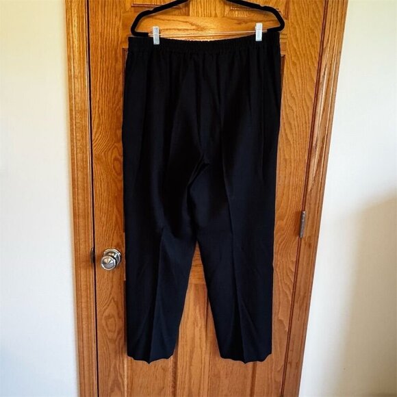 Coldwater Creek Women's Black Linen Pants Size L 14 Elastic Waistband - Picture 2 of 8